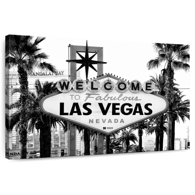 Hannes Welcome To Fabulous Las Vegas BW, 8" H x 12" W