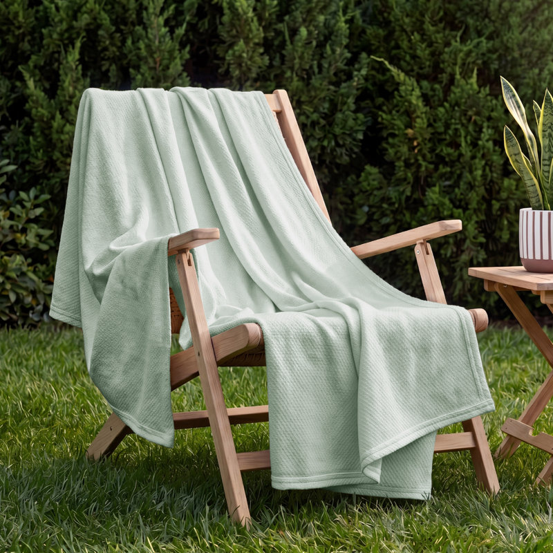 Couverture 100% coton Cozy Winter Bedure Soft Cozy, Grand lit, Vert sauge