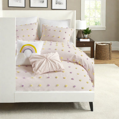 Ensembles de literie en coton de qualité supérieure, motif jacquard avec pompons, décoration intérieure confortable