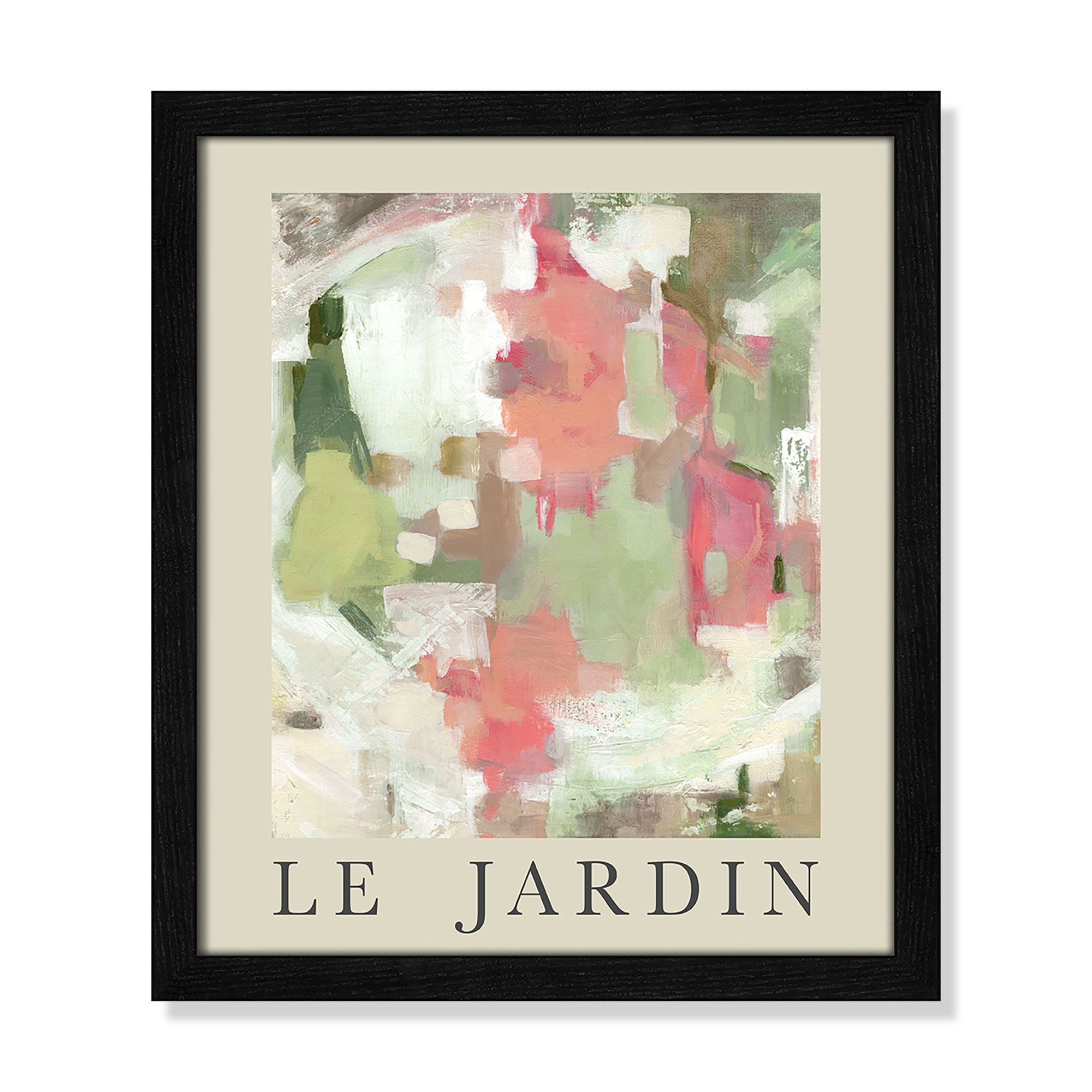 Botanical Poster Collection " Le Jardin " by Carol Robinson, Black Single Picture Frame, 15" H x 13" W x 0.75" D, No