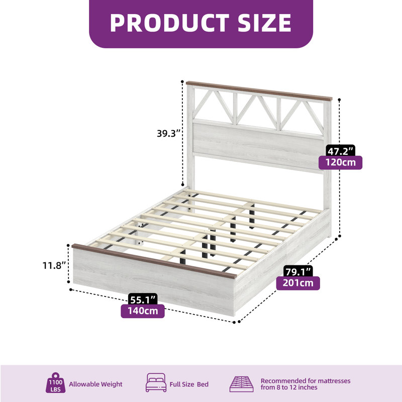 Lit plateforme 47,2 "Farmhouse, Double