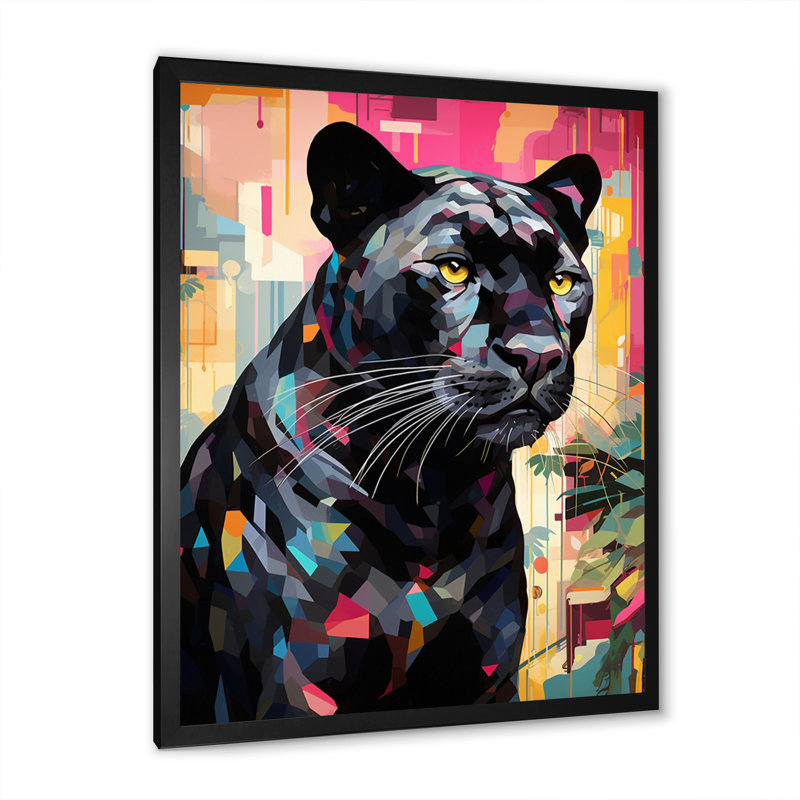 Popart sur fond noir, H 20 po x l 12 po x P 1 po, Cadre photo noir
