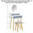 Barther Vanity Table Set with Adjustable Brightness Mirror and Cushioned Stool-1256742659