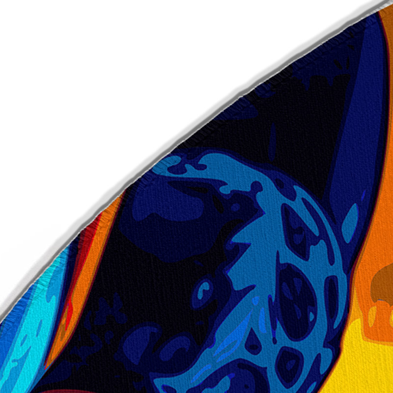 Tapis intérieur et extérieur Fractal Glow, Rond 5 pi