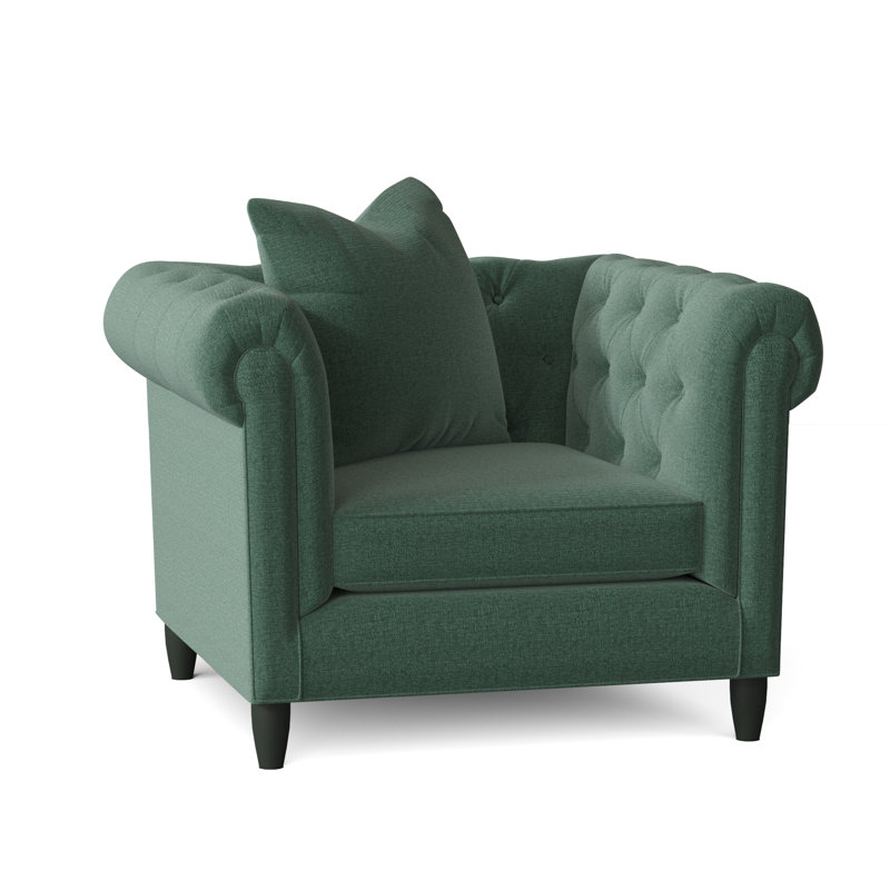 Fauteuil Chesterfield l 43 po Caspar, Chenille Vibe Coastal