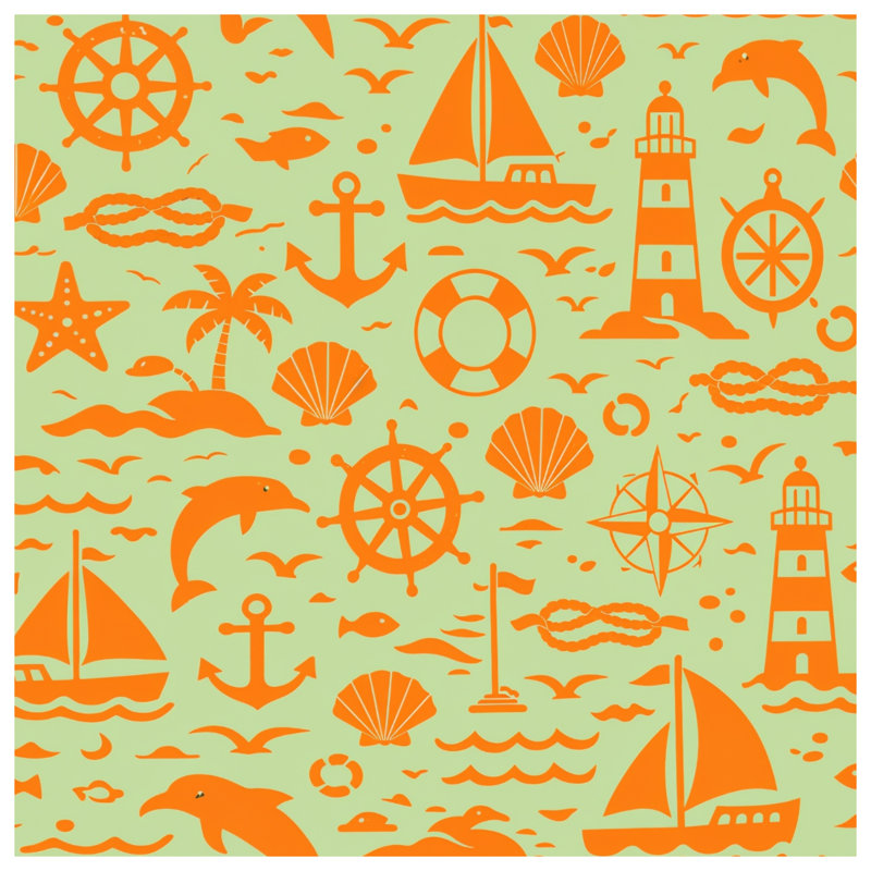 Couvertures orange nautiques, 60in W x 80in H