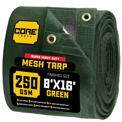 250 GSM 7.5 OZ Heavy Duty Mesh Tarp, UV Resistant