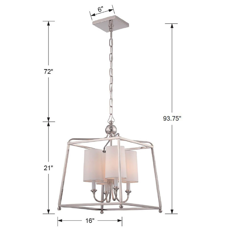 Sylvan 5-Light Foyer Pendant, Polished Nickel
