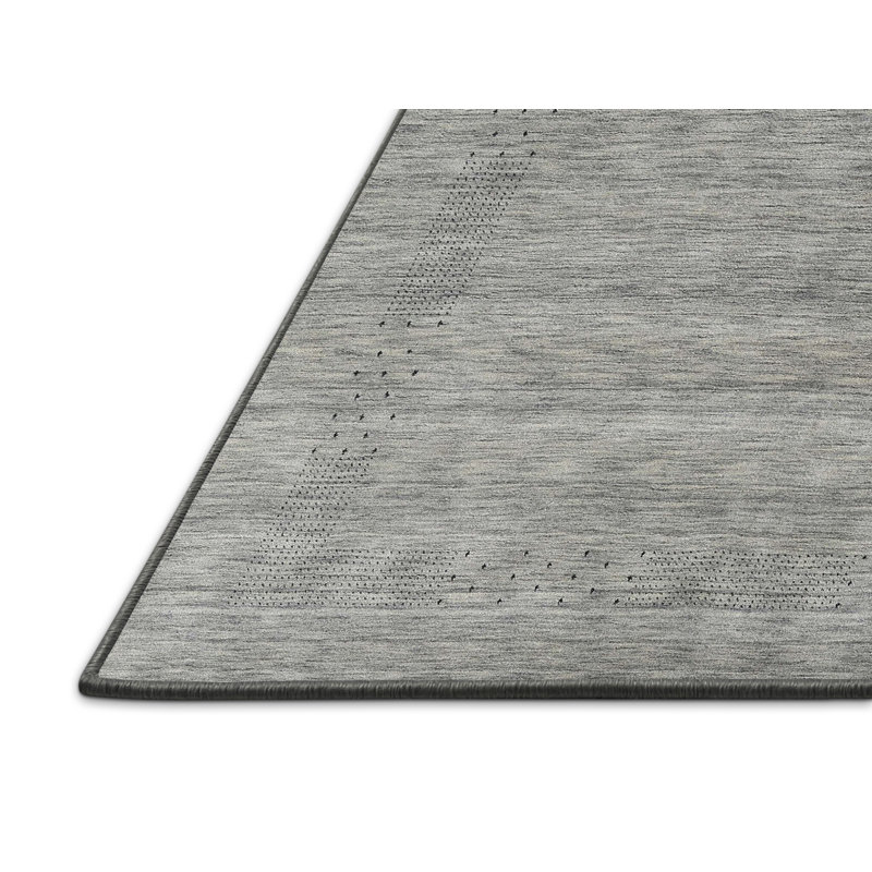 Tapis contemporain gris, Rectangle 4 pi x 6 pi