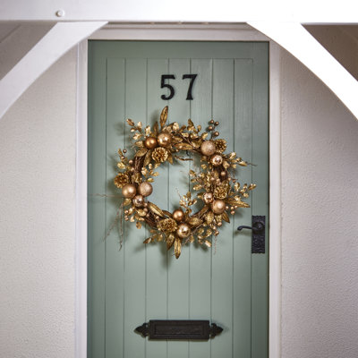 55cm Champagne Gold Faux Wreath