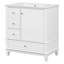 Meuble-lavabo de salle de bain de 76 cm avec lavabo, meuble-lavabo autoportant blanc avec lavabo en céramique-982677323