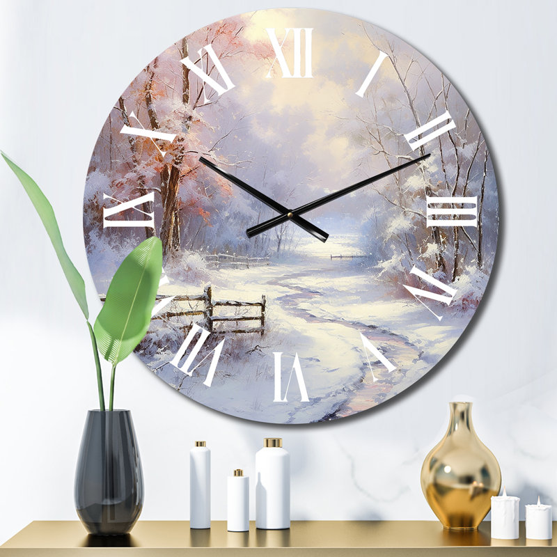 Winter'S Silente River Wall Clock, Medium