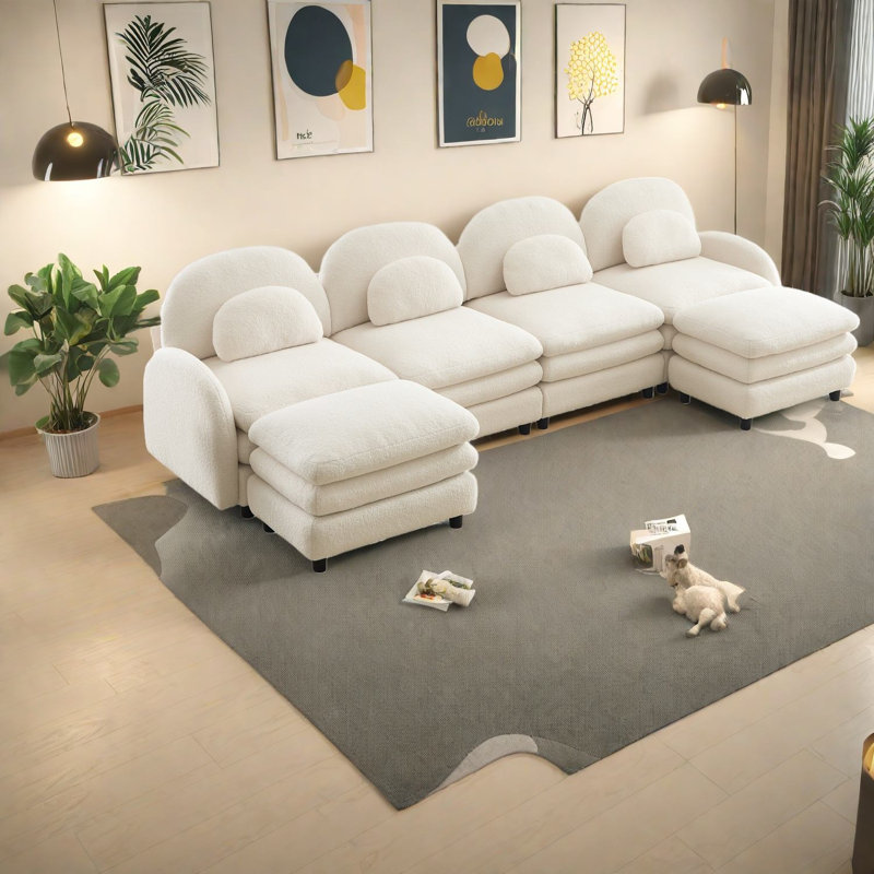 Canapé modulaire moderne à 4 places Cloud Comfort Teddy