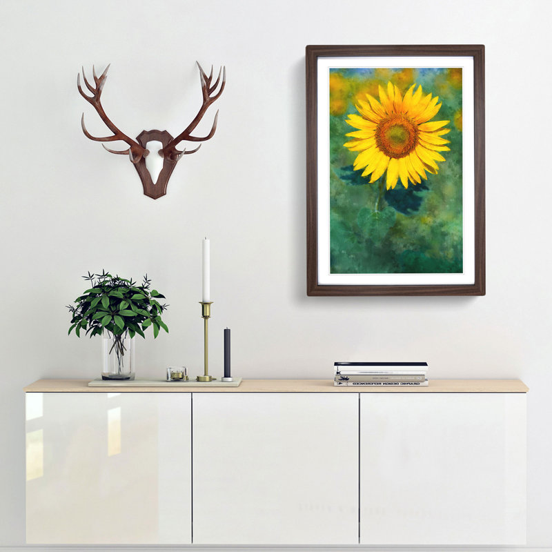 The Sunflower - Picture Frame Painting Print, 45cm H x 33cm W x 2cm D, Walnut Framed