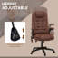 Chaise de bureau de massage à haut dossier avec 6 points de vibration, fauteuil chauffant inclinable en cuir avec accoudoirs et télécommande-130146007