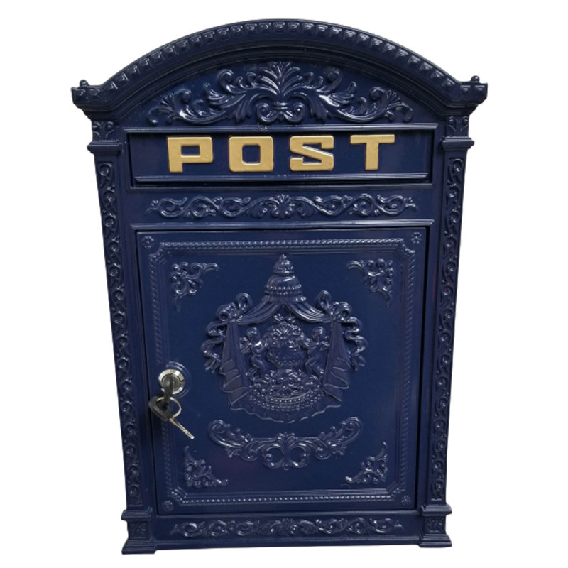 Sartre Wall Mounted Post Box, Blue