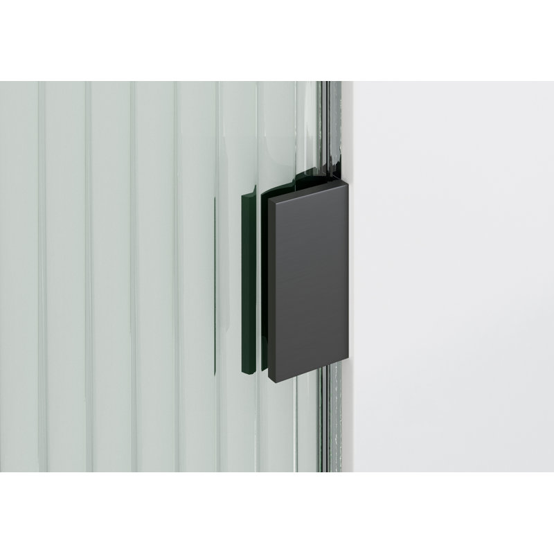 Maven 30 in. x 86.75 in. Fully Frameless Arched Fluted Single Fixed Shower Panel, Matte Black