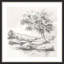 «Shadow Tree Beside Quiet Stream» par Luna Mavis, impression sur bois encadrée