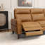 Canapé Elliot Incliner à gauche - Cuir brun clair ciré - Siège confortable avec structure en cuir et en bois brun cognac 78,7 po
