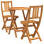 2 - Person Wood Patio Dining Set with Rectangular Table , Cushions Included