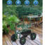 Siège de jardin roulant sur roulettes, chariot de jardin robuste de 400 lb avec siège pivotant réglable, panier de rangement et poignée extensible