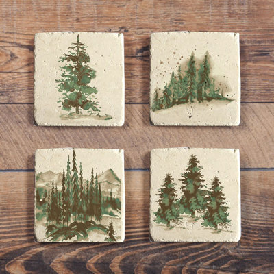 Joshua Stoneware Square 4 Piece Coaster Set