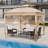 11 Ft. W x 11 Ft. D Outdoor Pop Up Soft Top Steel Patio Gazebo with Netting-109186197