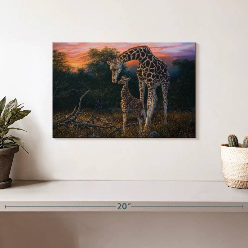 Girafe «A Mothers Love», H 8 po x l 12 po
