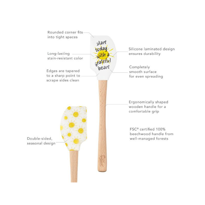 Spatulart® Grateful Heart Wood Handled Spatula