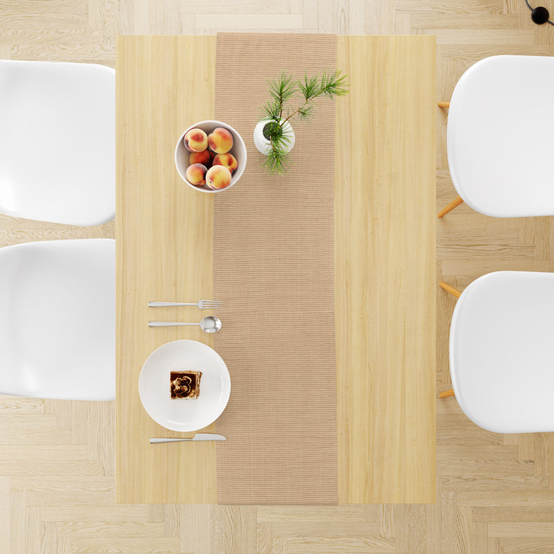 Solid Color 100% Cotton Table Runner, Khaki