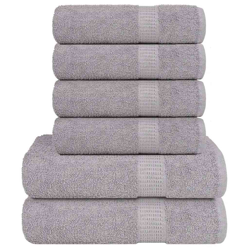Towel Set 360 Gsm 100% Cotton, 6 Piece Towel Set, Grey