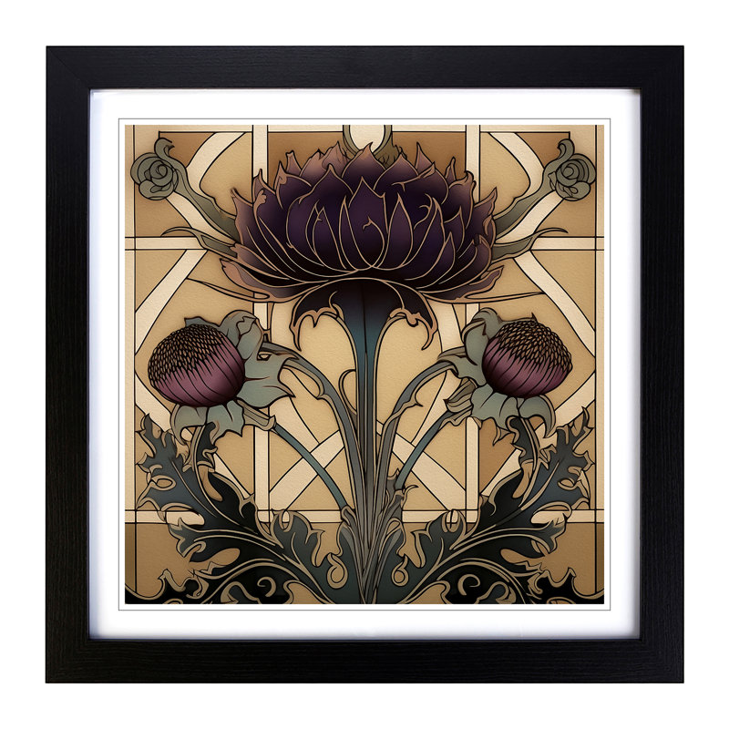 Thistle - Framed Print, Black