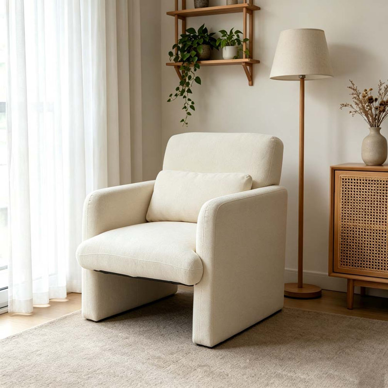 Chaise d'appoint moderne, Blanc ancien