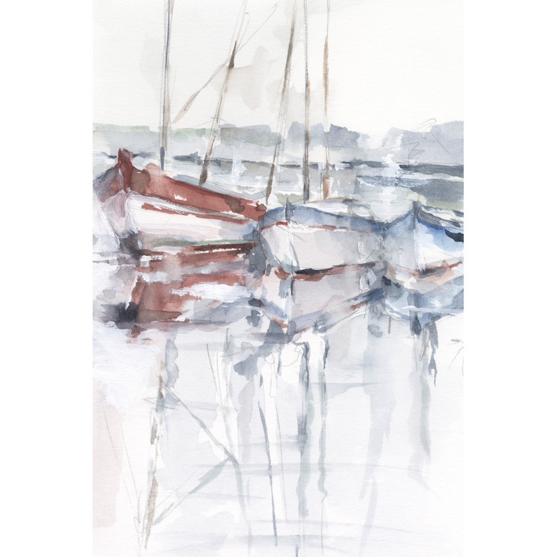 Watercolor Harbor Study II, H 18 po x l 12 po x P 1,25 po
