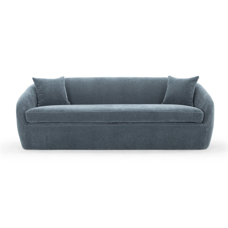 Canapé à accoudoirs arrondis de 81 po Stargazer, Chenille bleue performance