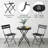 2-Seater Patio Bistro Set - Round Folding Table and 2 Metal Chairs-1508465317