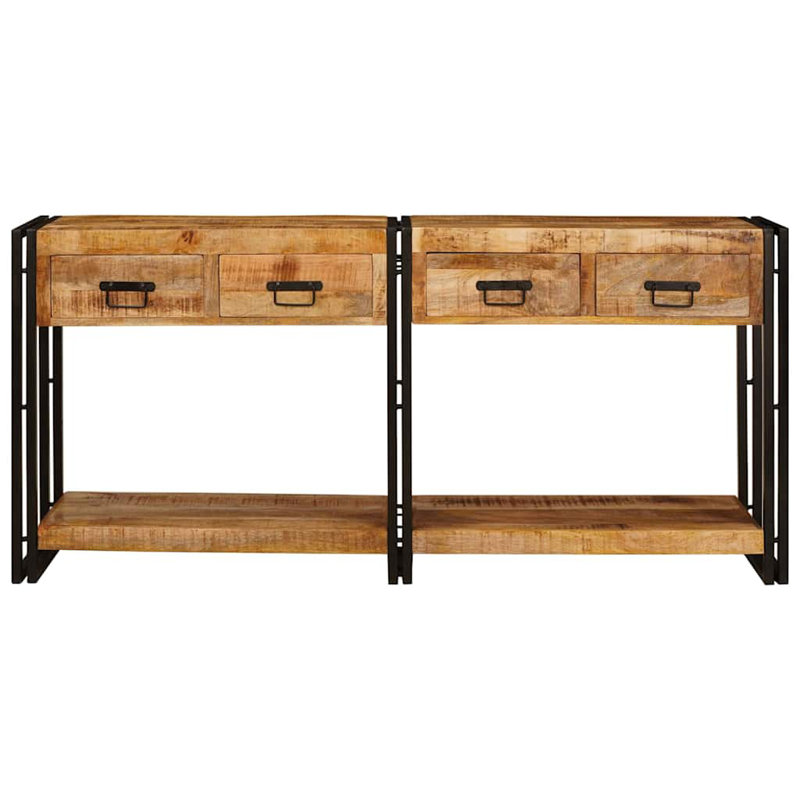 Console Table, 75cm H x 160cm W x 33cm D, Rustic Brown