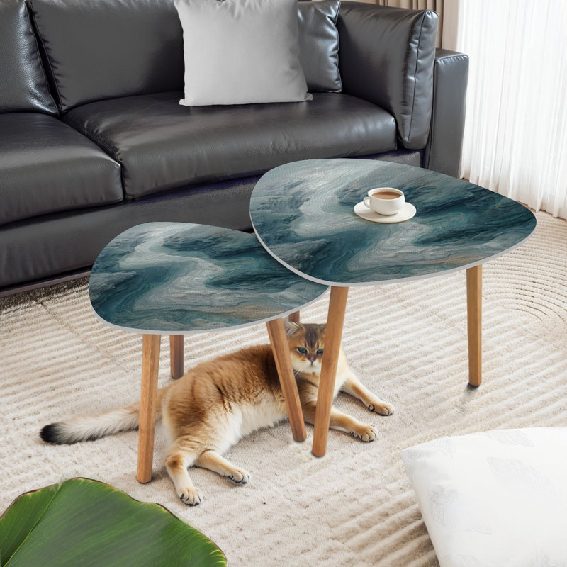 Ensemble de 2 tables basses gigognes Triangle