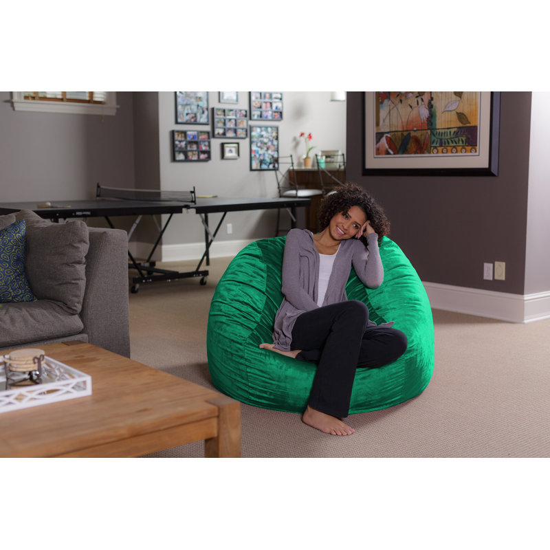  Bean Bag Chair - 4 Ft Shredded Foam Filled Round Pouf Chair - Plush, Ultra Soft Memory Foam Filled Bean Bag Chair with Microsuede Cover - Stuffed Foam Filled Furniture and Accessories for Dorm Room in Multiple Colors