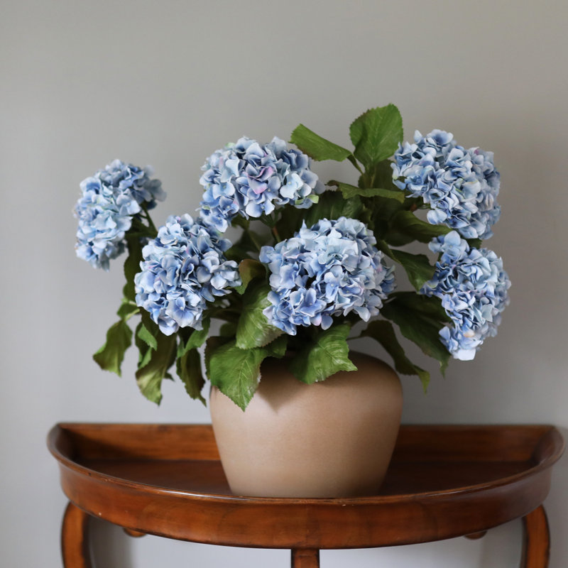 Double Hydrangea Faux Floral, Blue/Purple