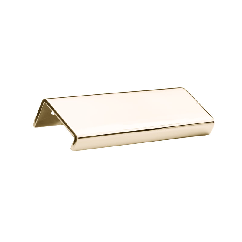 Modern Cabinet Finger Edge Pull, Satin Brass, 11.02