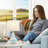 18.66-Inch Sky Blue Ceramic Desk Lamp 2-Piece Set With Rocker Switch And LED Bulb. Suitable For Living Room, Bedroom, And Office.