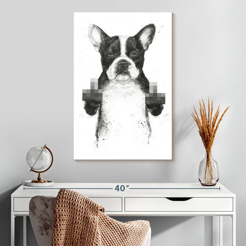Brampt chien censuré, H 30 po x l 20 po