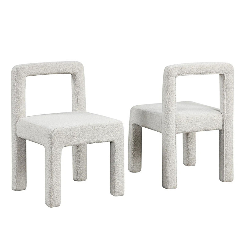 Chaise de salle à manger rembourrée (ensemble de 2), Blanc