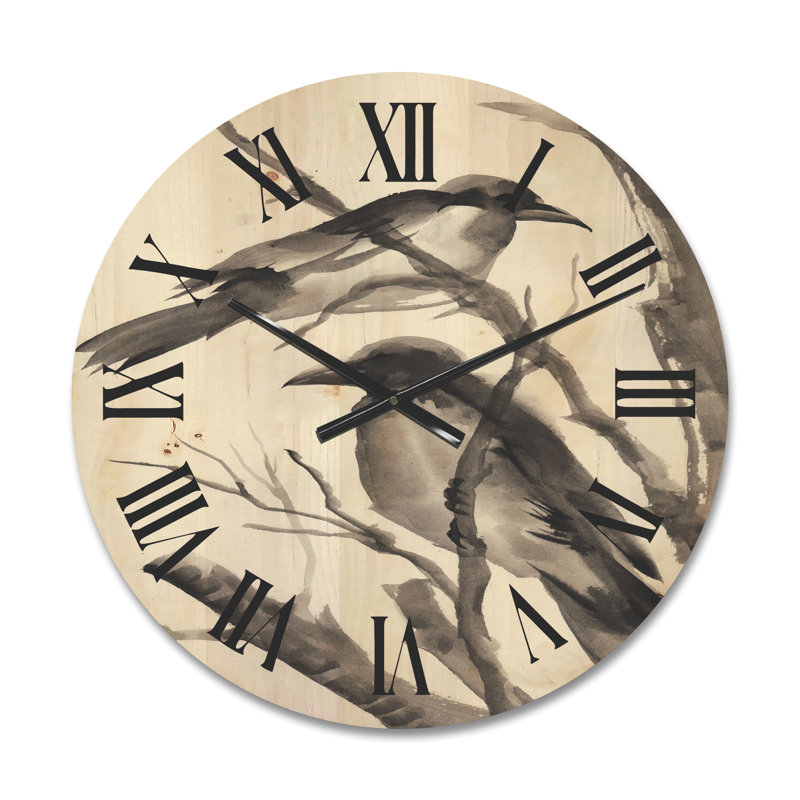 Horloge murale monochrome en bois, Moyen