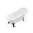 61" Streamline Clawfoot Soaking Acrylic Bathtub With Drain, Clawfeet, and Bamboo Tray-63425092-63425097