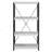 Antique White And Black 3-Shelf Bookcase