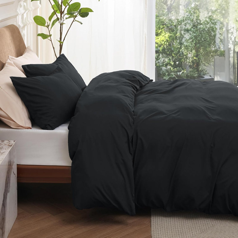 Bedding, Black Solid Colour