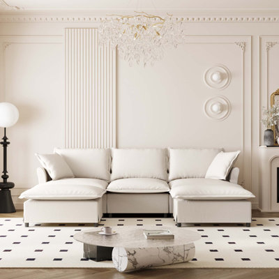 Canapé modulaire avec repose-pieds Chenille