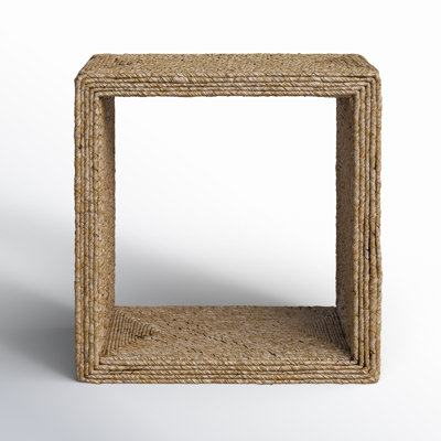Evana Open Storage Woven End Table